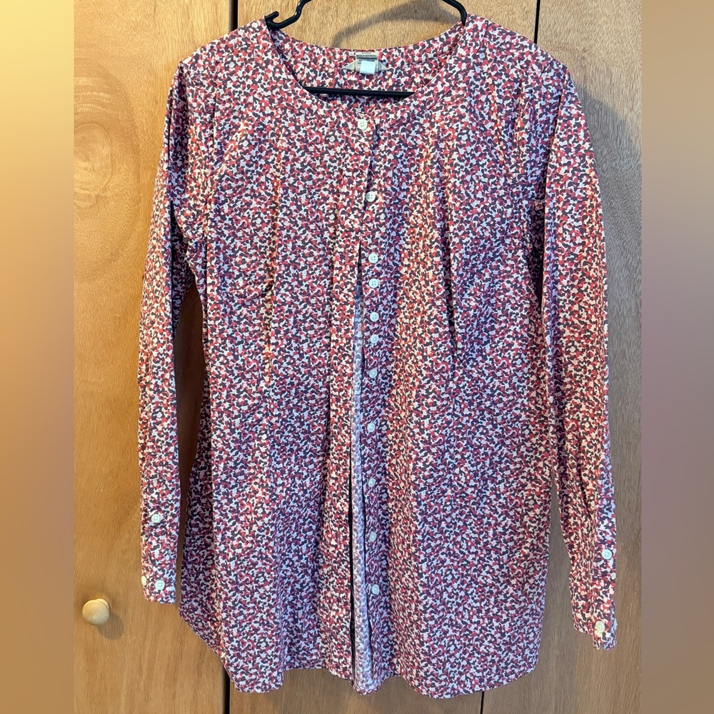 Duluth Trading Co Red Floral Tunic